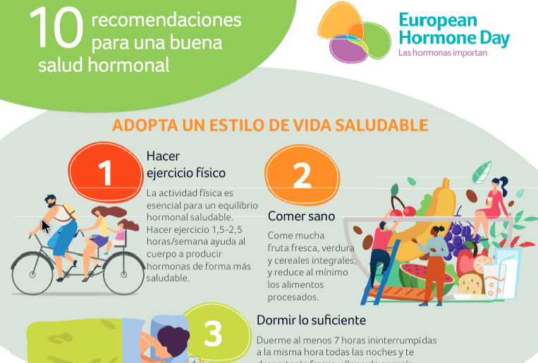 Infografía "Recomendaciones para una buena salud hormonal". Foto: Berbés comunicación
